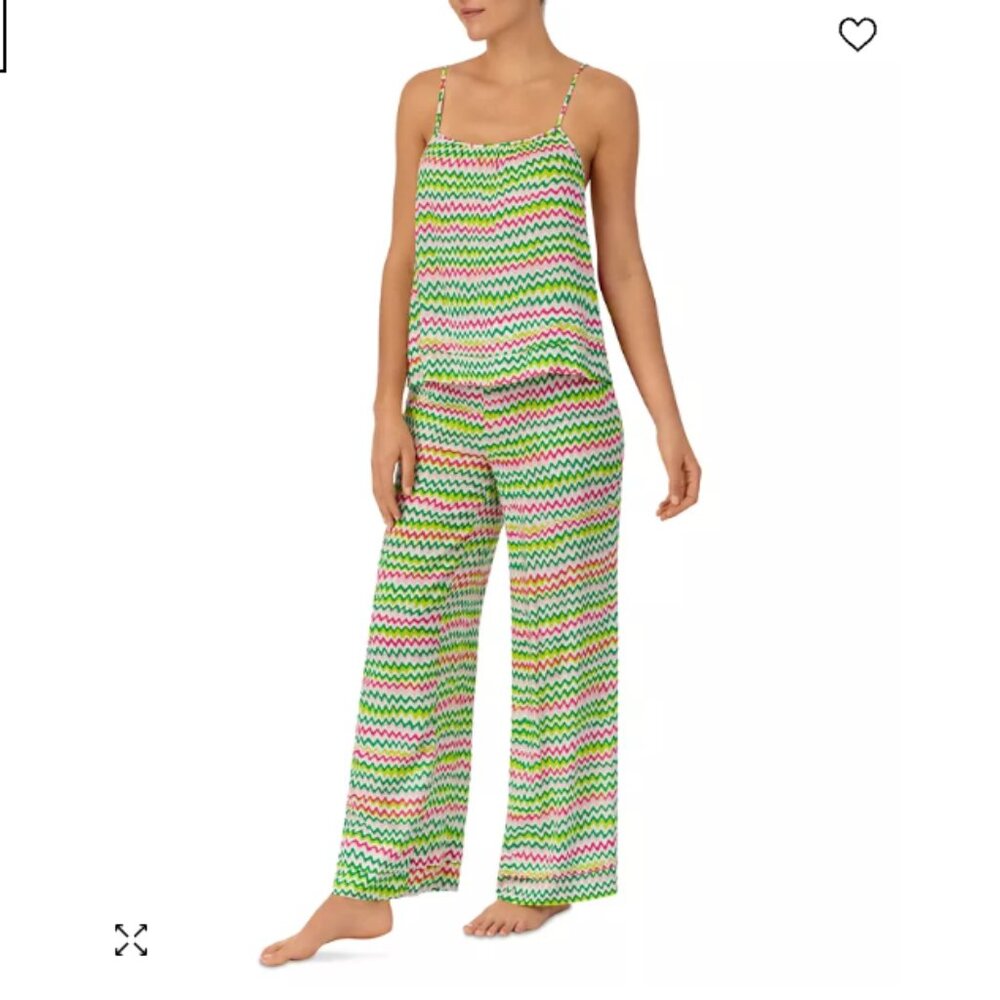 SANCTUARY Sleeveless Round Neck Cami & Pant Woven Striped Pajama Set